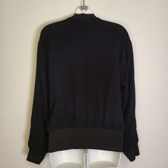 NWT Cameo Black Linen Bomber Style Jacket size XSmall - Picture 3 of 9